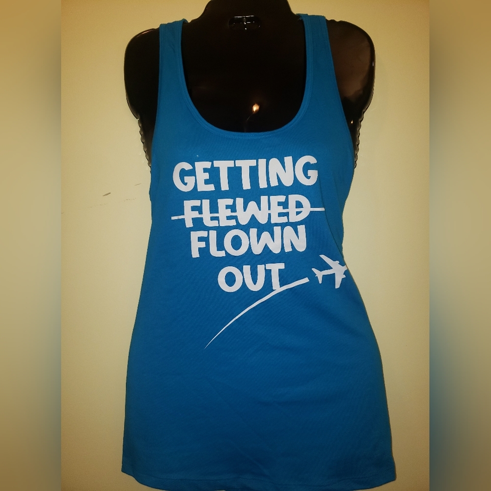 Vibrant Blue Graphic Tank Top